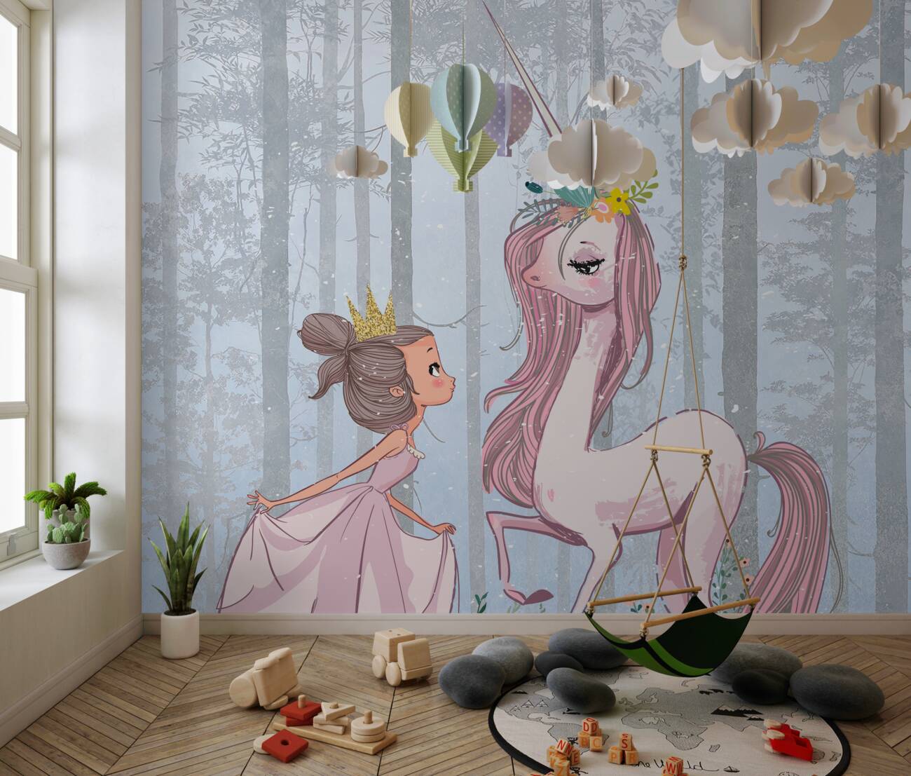 Fototapeta Księżniczka i jednorożca