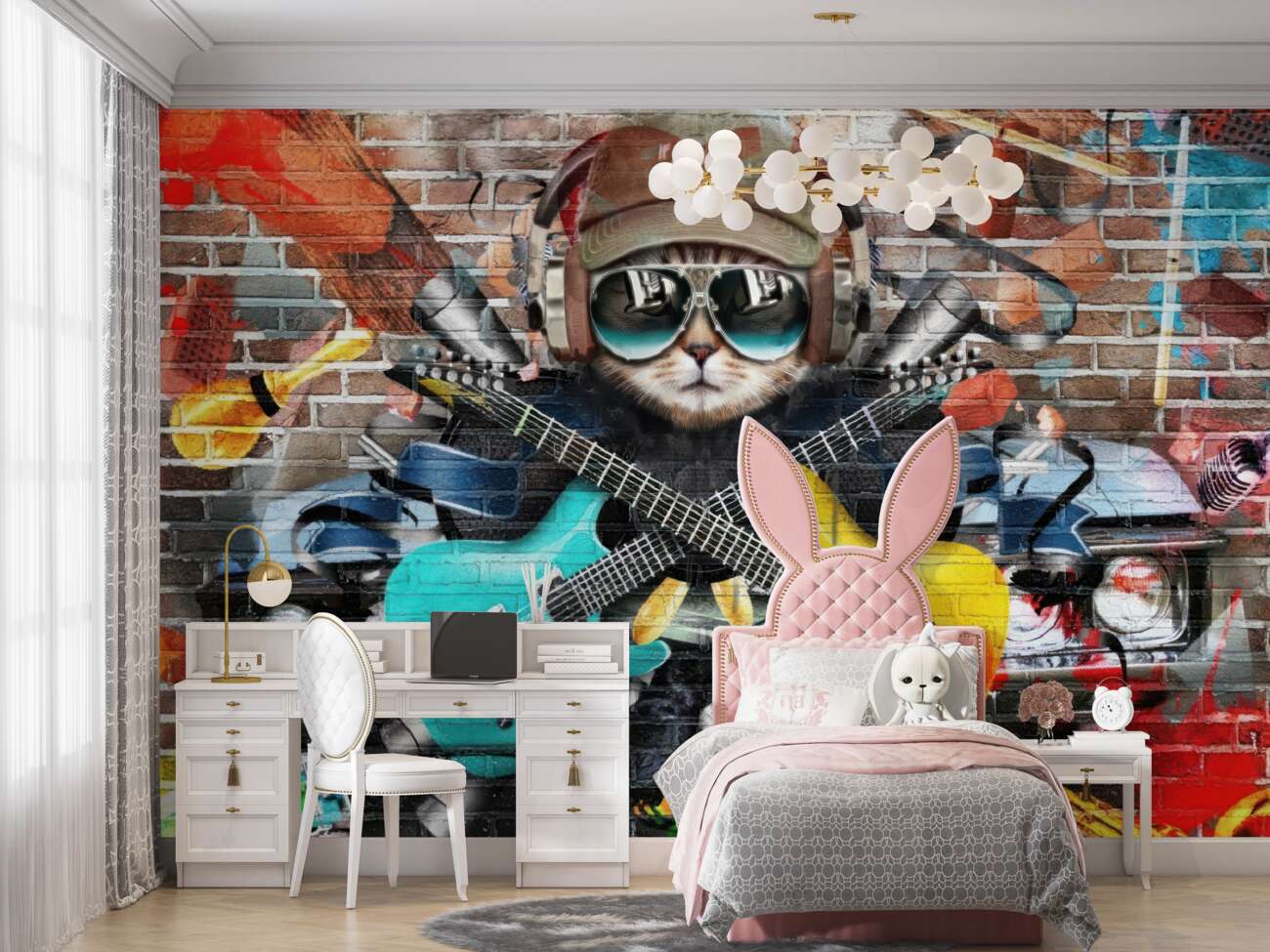 Fototapeta Graffiti ze stromym kotem