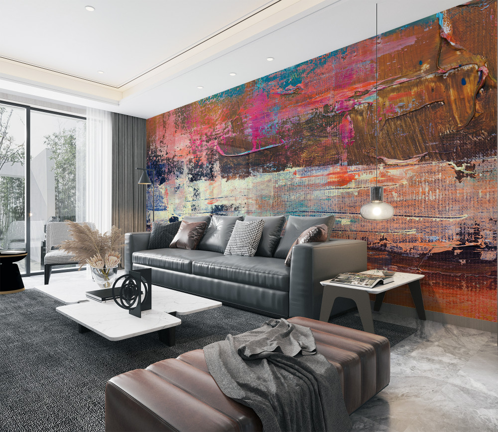 Fototapeta różowy zachód słońca w lesie