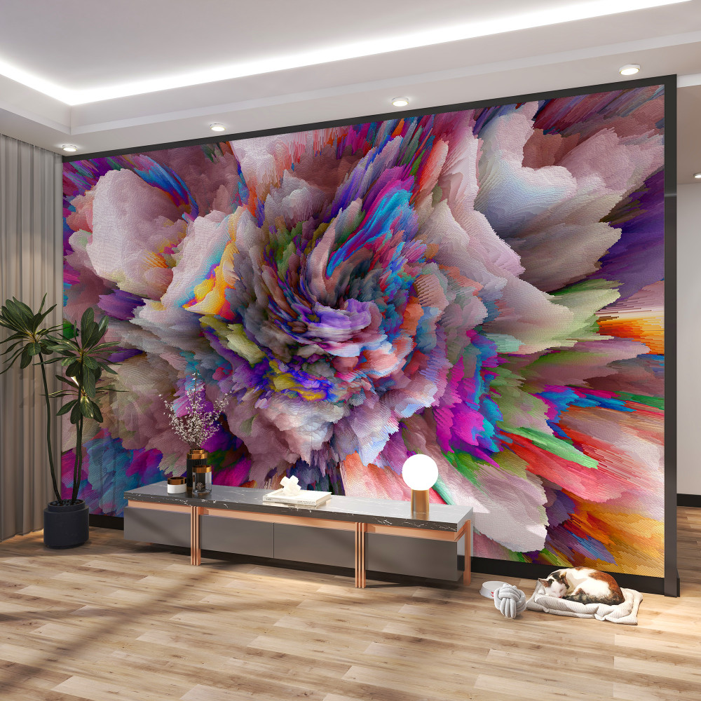 Fototapeta abstrakcyjny kwiat tęczy