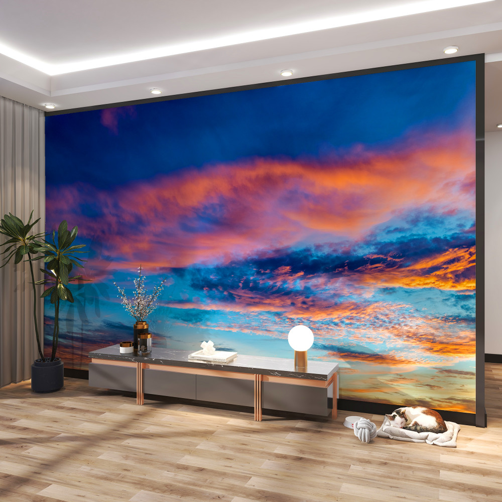 Fototapeta chmury wiatr o zachodzie słońca