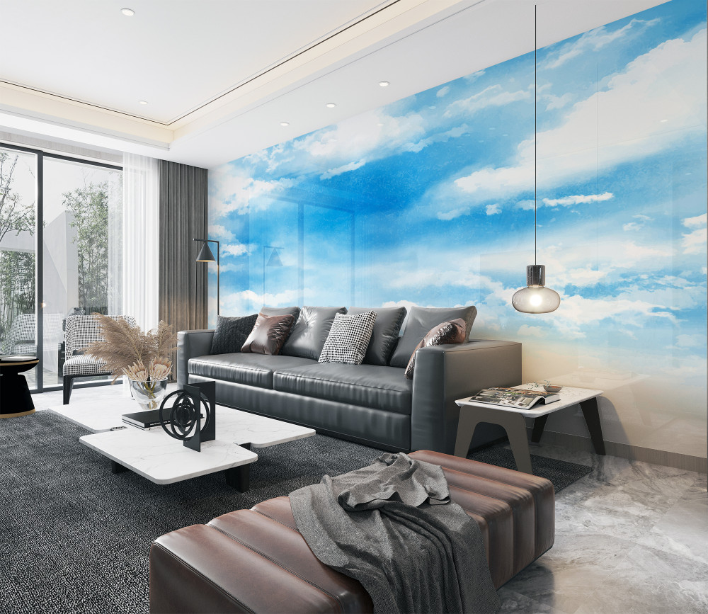 Fototapeta białe chmury na błękitnym niebie