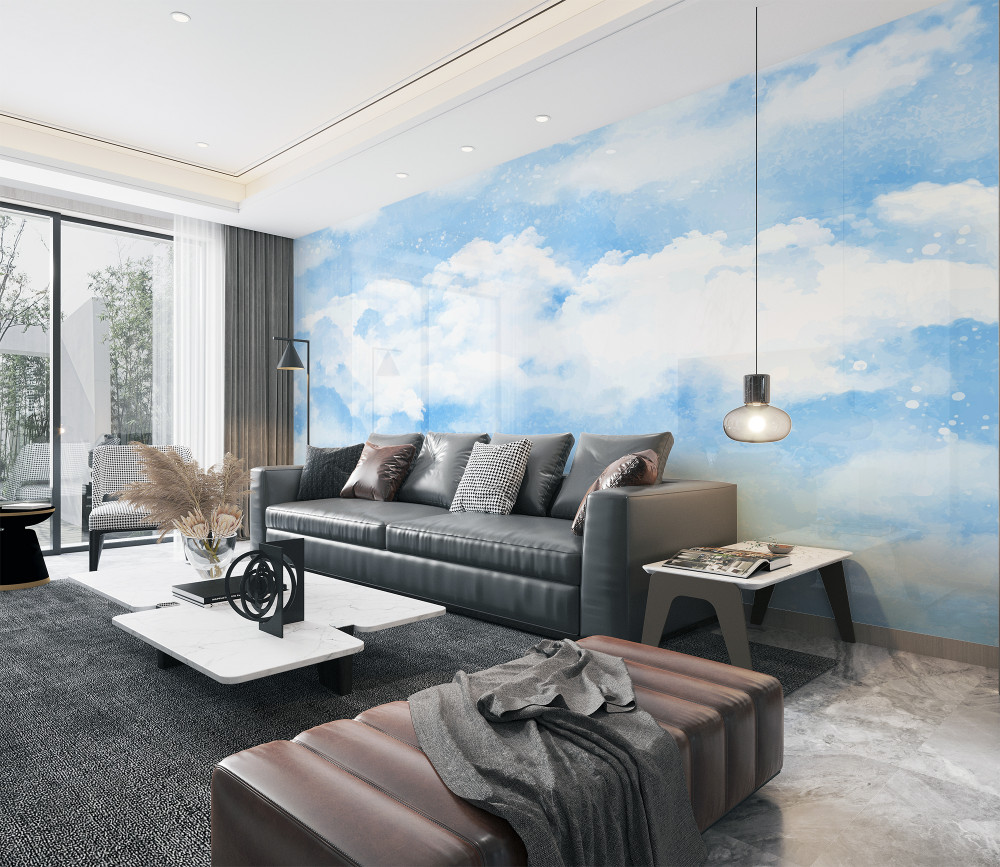 Fototapeta błękitne niebo przygotowuje się na deszcz