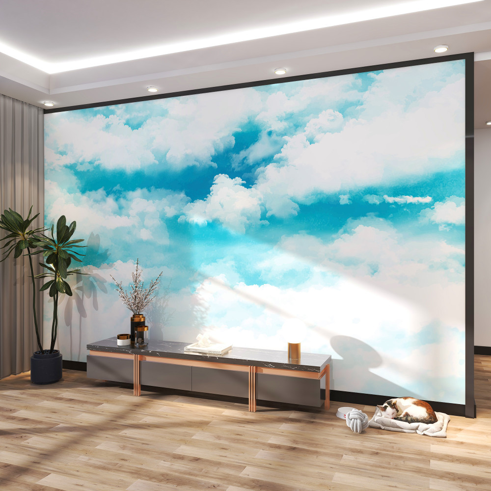 Fototapeta biało-niebieskie niebo w ciągu dnia