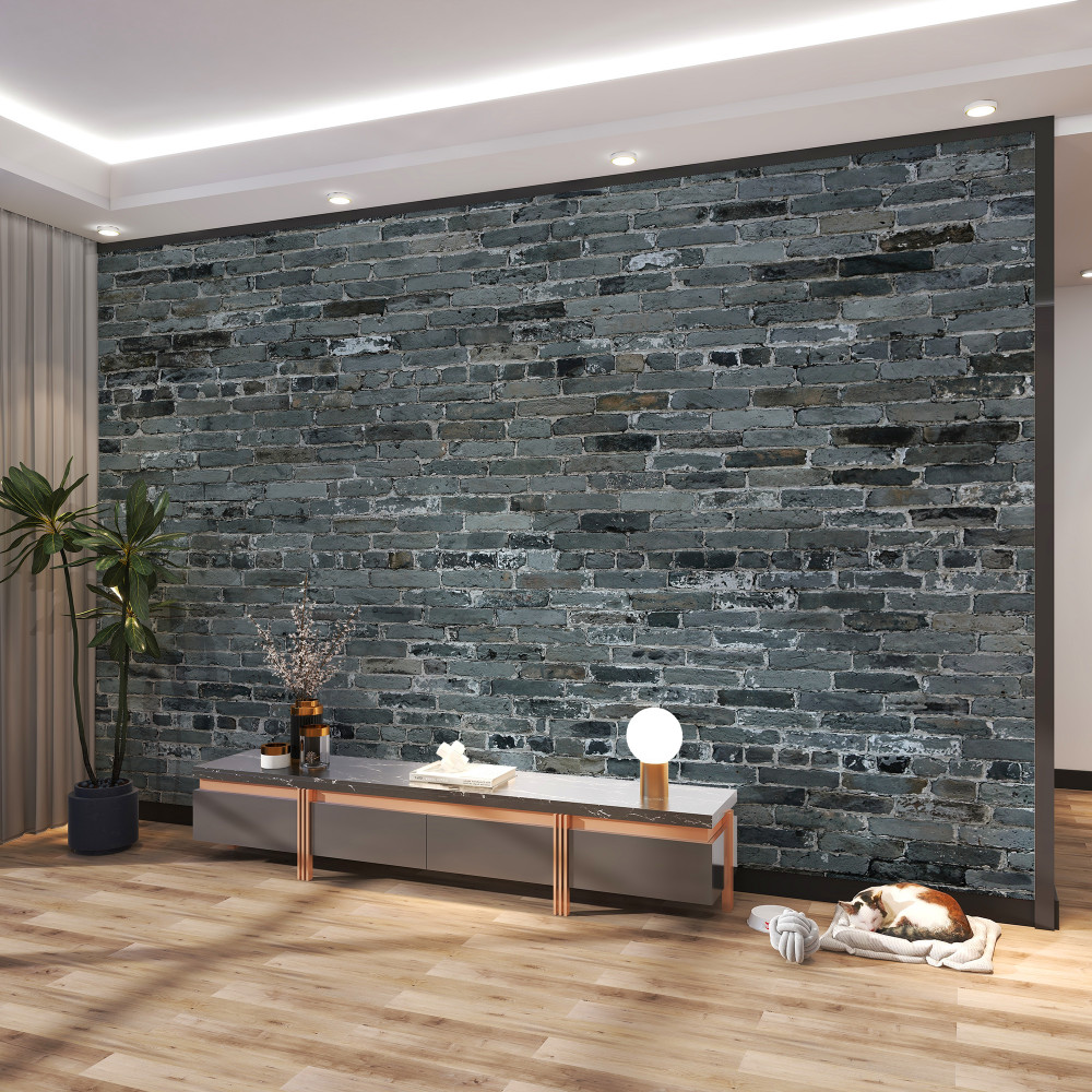 Fototapeta ciemnoszary mur z cegły