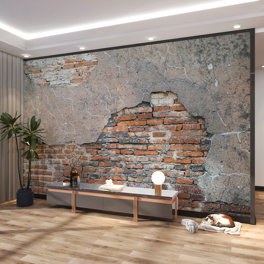 Fototapeta rozpadający się ceglany mur