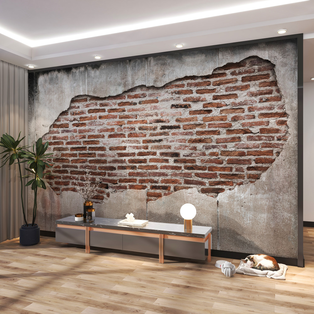 Fototapeta zawalony kawałek ściany