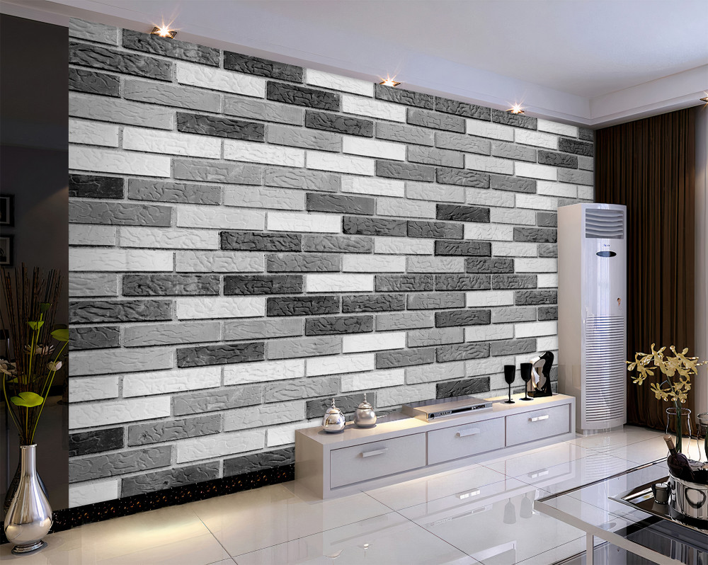 Fototapeta czarno-biały mur z cegły