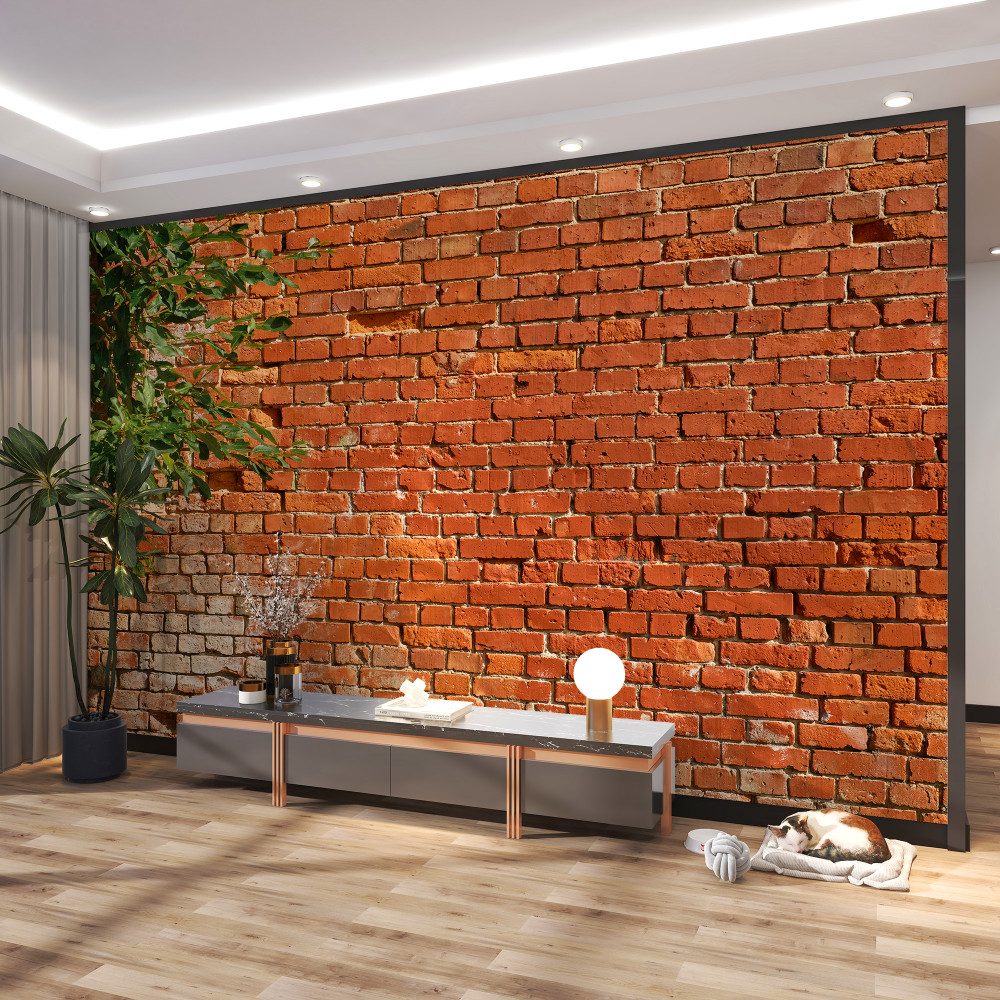 Fototapeta gałąź drzewa obok ceglanego muru