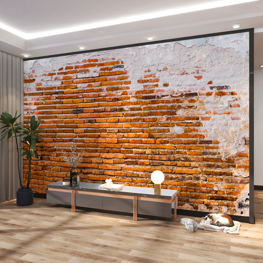 Fototapeta odrywanie starego ceglanego muru