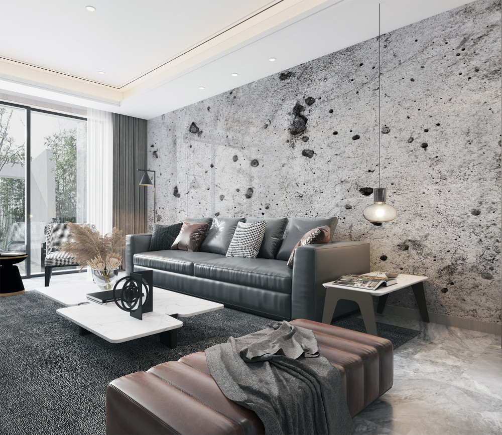 Fototapeta betonowa ściana z czarnymi plamami