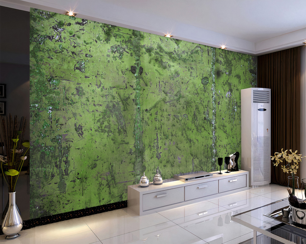 Fototapeta zardzewiała zielona ściana