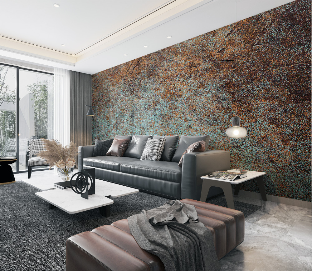 Fototapeta ponura powierzchnia zardzewiałego metalu