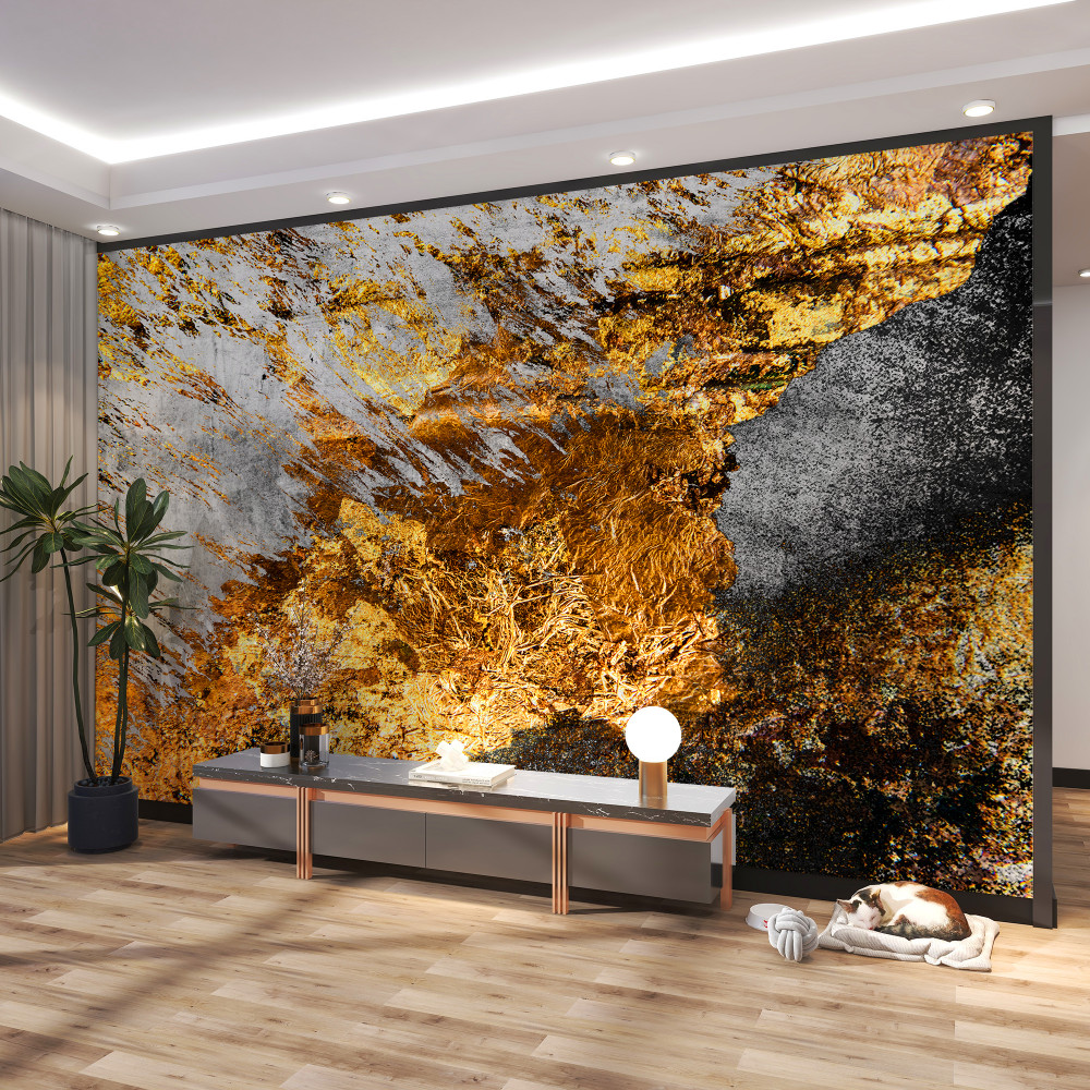 Fototapeta złoty pył na kamieniu naturalnym