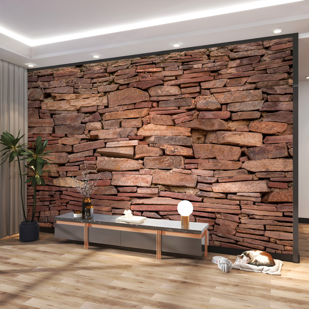 Fototapeta nierówna brązowa kamienna ściana