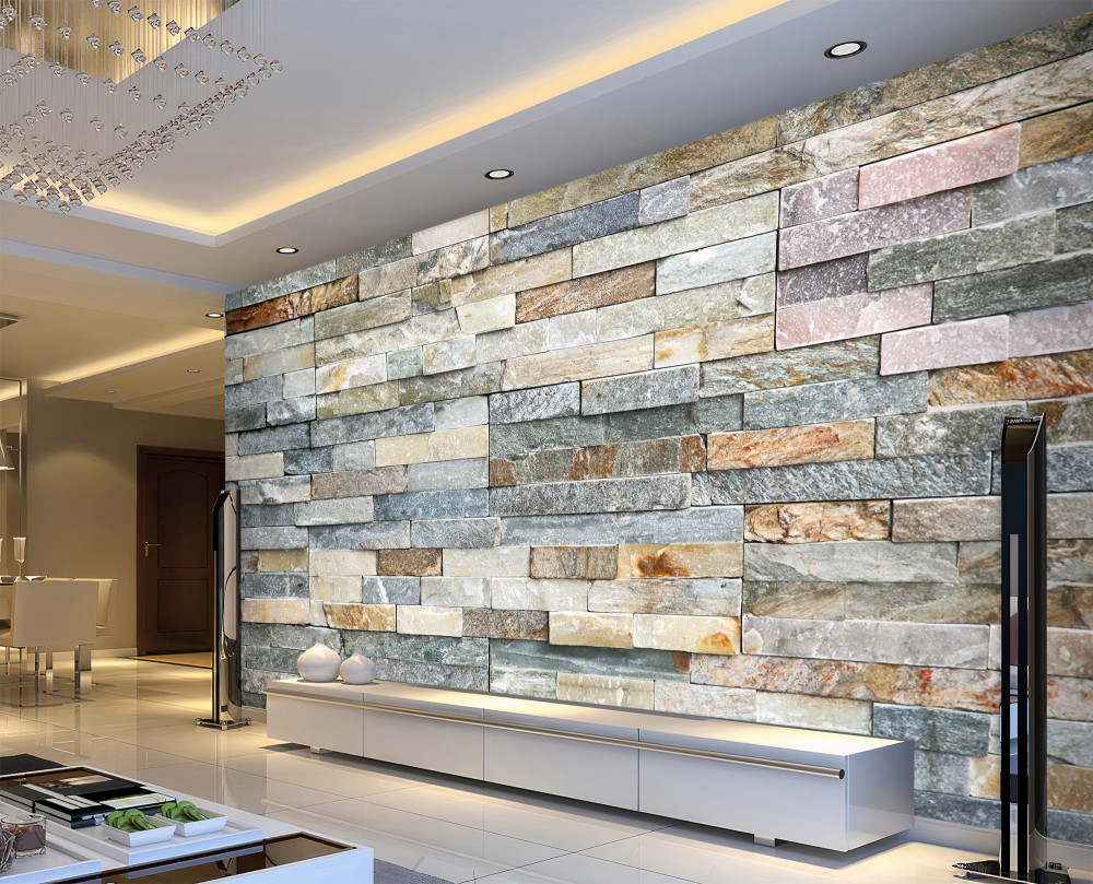 Fototapeta kamienna ściana w kolorowe paski