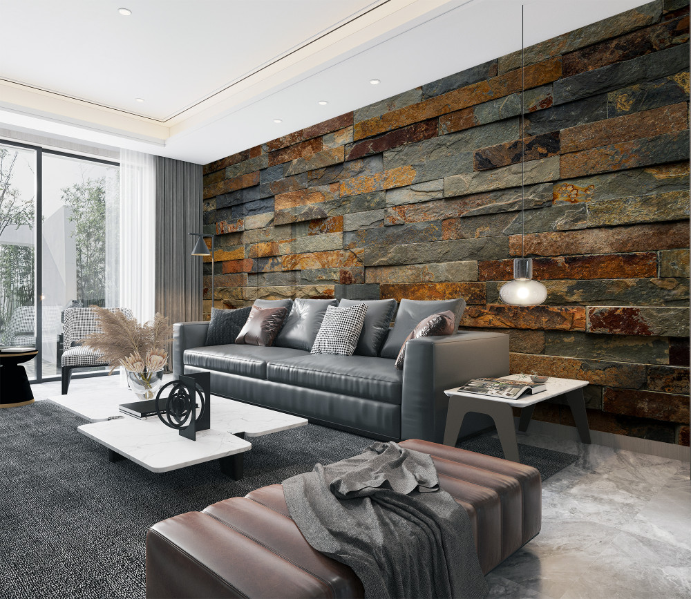 Fototapeta ściana z kolorowych kamieni