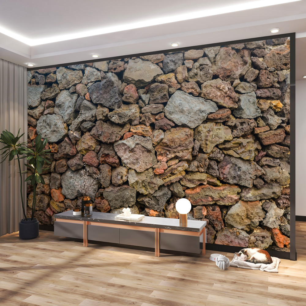 Fototapeta ściana z kamienia wulkanicznego