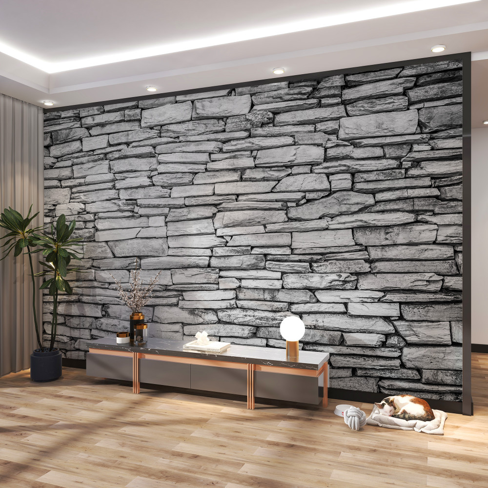 Fototapeta tekstura szarego kamiennego muru