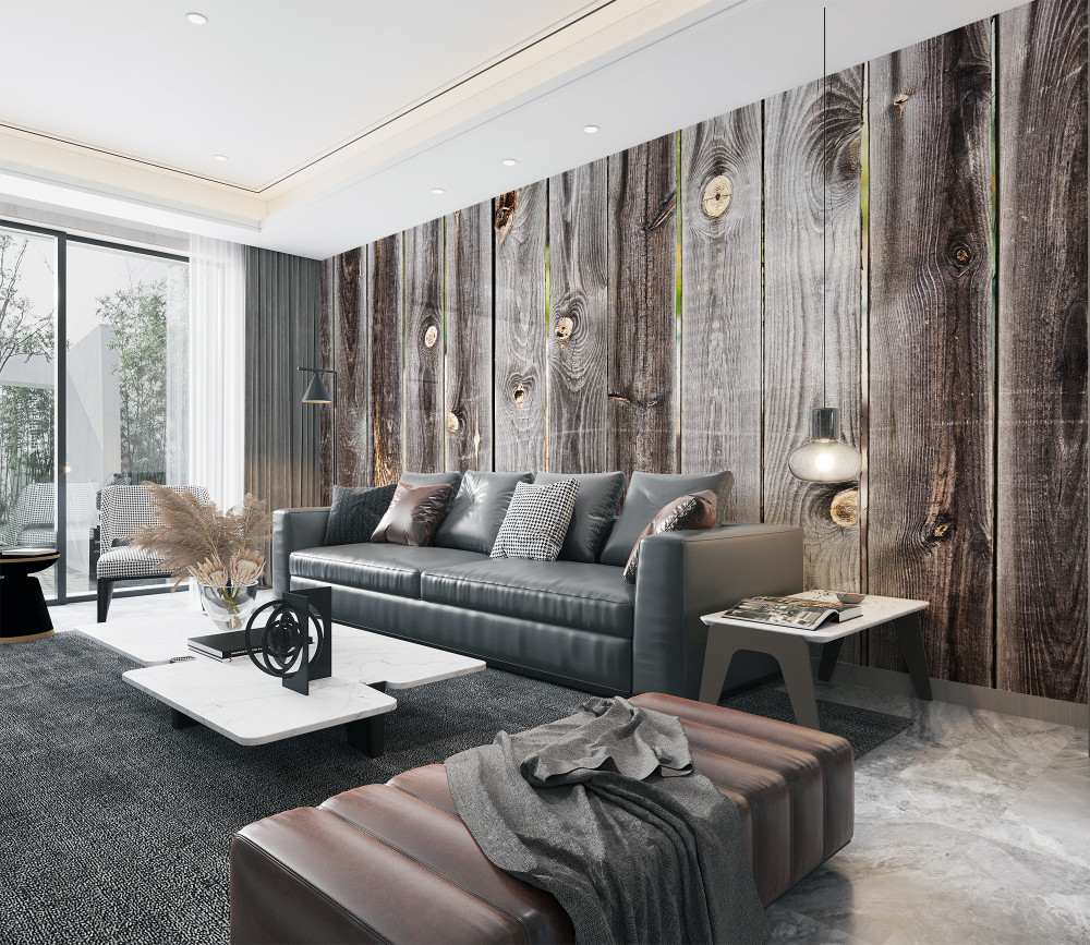 Fototapeta ciemnoszary drewniany płot