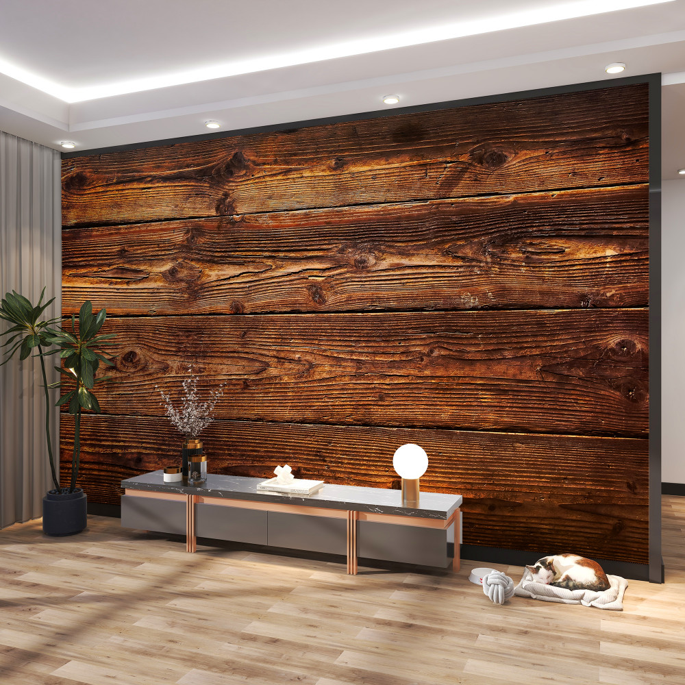 Fototapeta ciemnobrązowy parkiet