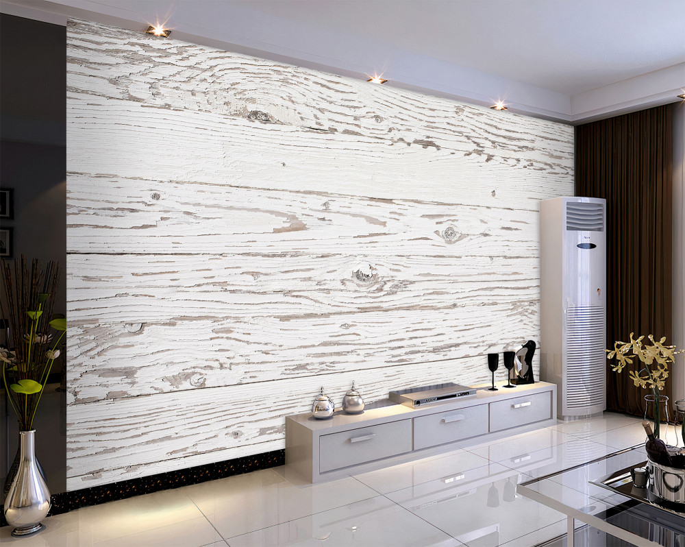 Fototapeta postarzany biały parkiet