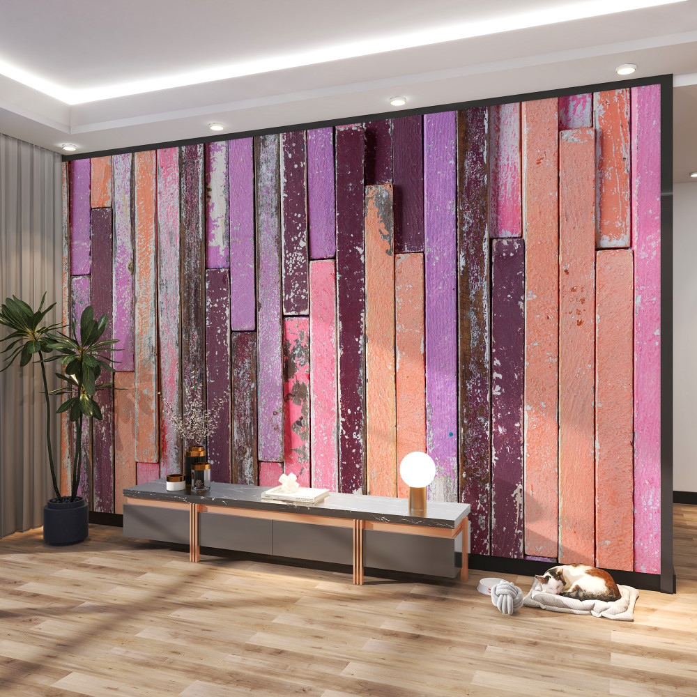 Fototapeta stare wielokolorowe deski parkietowe