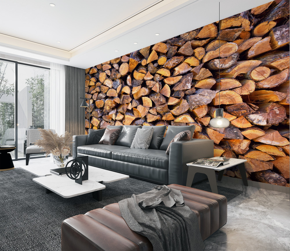 Fototapeta kawałki kłód drewna