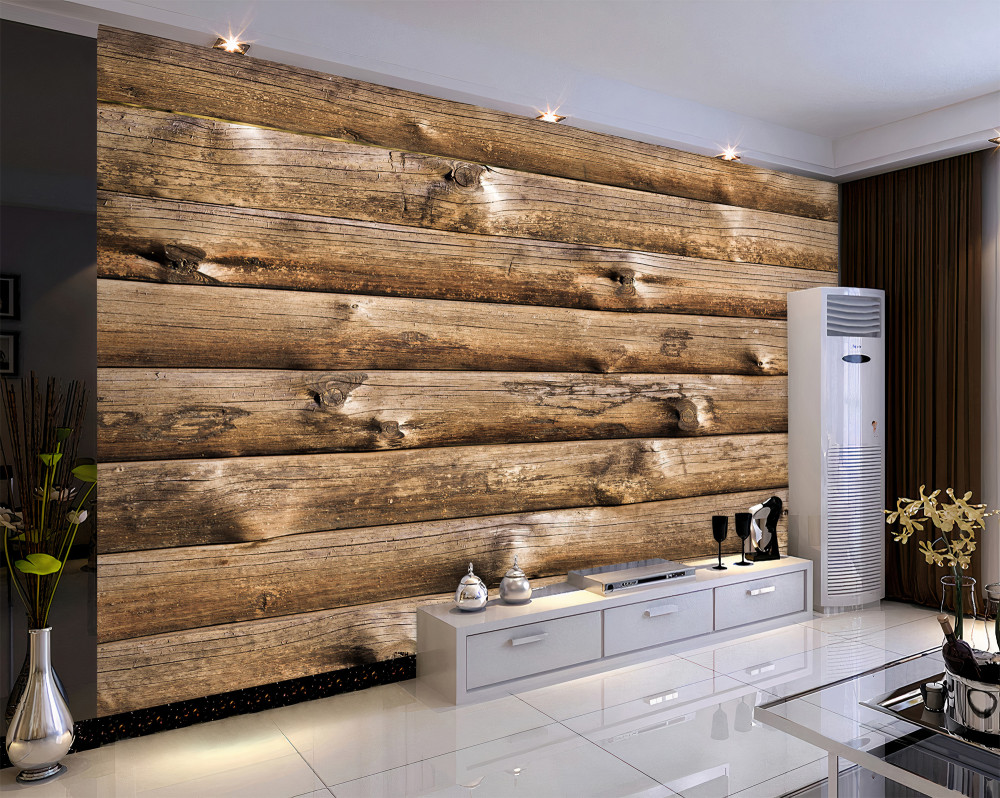 Fototapeta brązowa ściana z bali