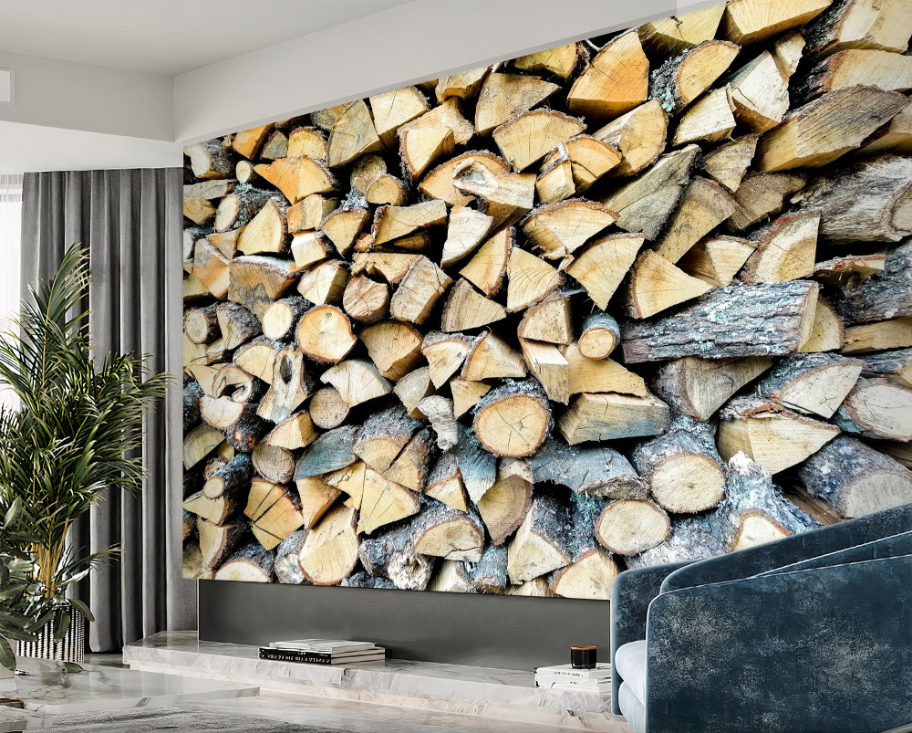 Fototapeta gwintowane belki drewniane