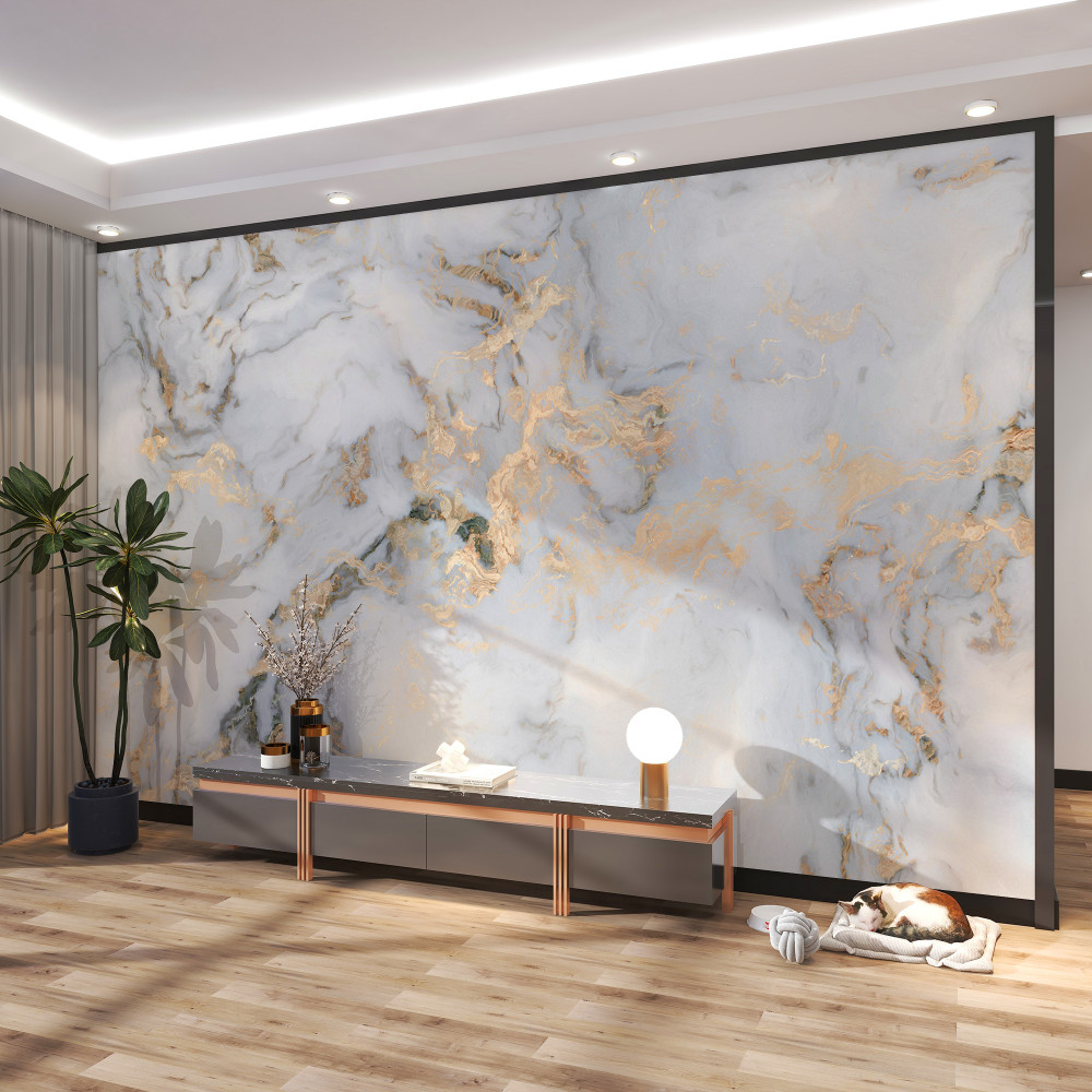 Fototapeta marmur akcentowany malachitem