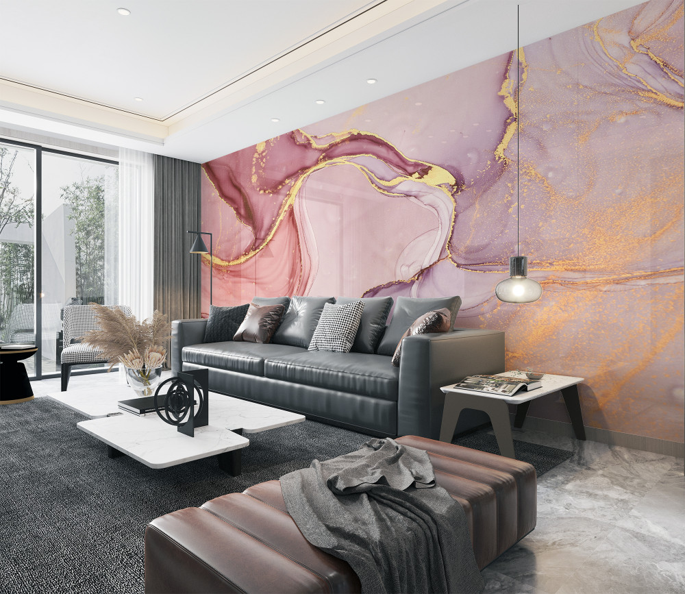 Fototapeta delikatny liliowo-różowy płyn