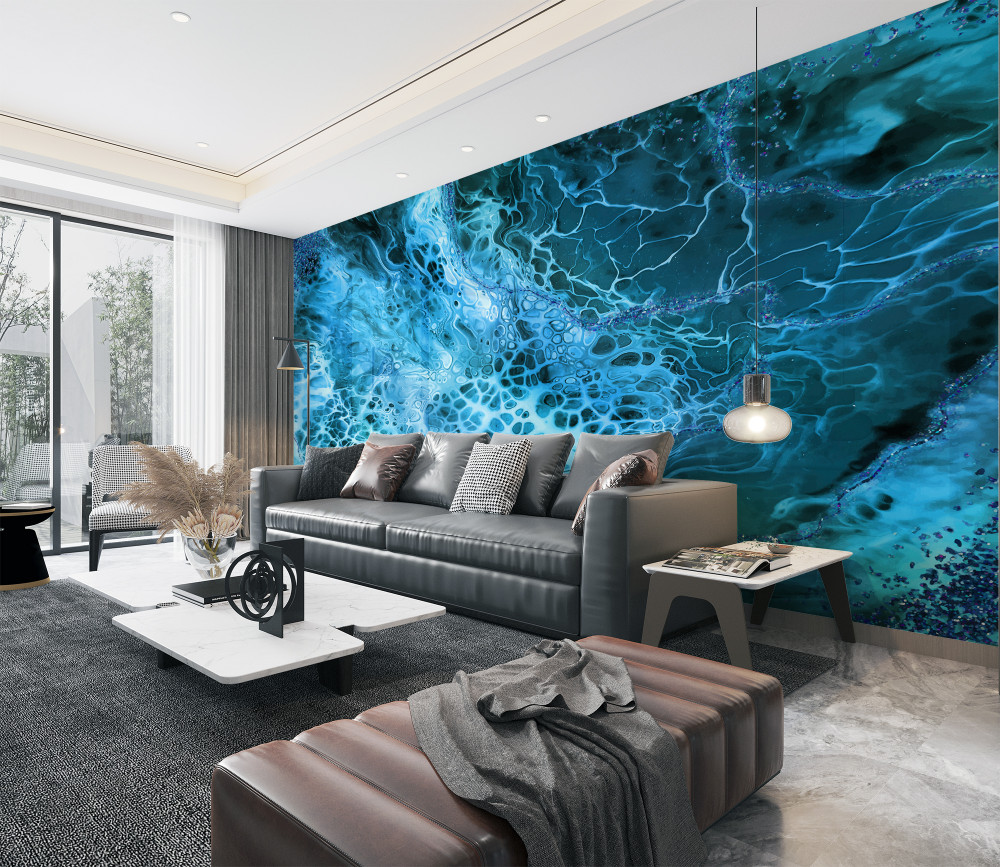 Fototapeta niebieskie bańki akrylowe