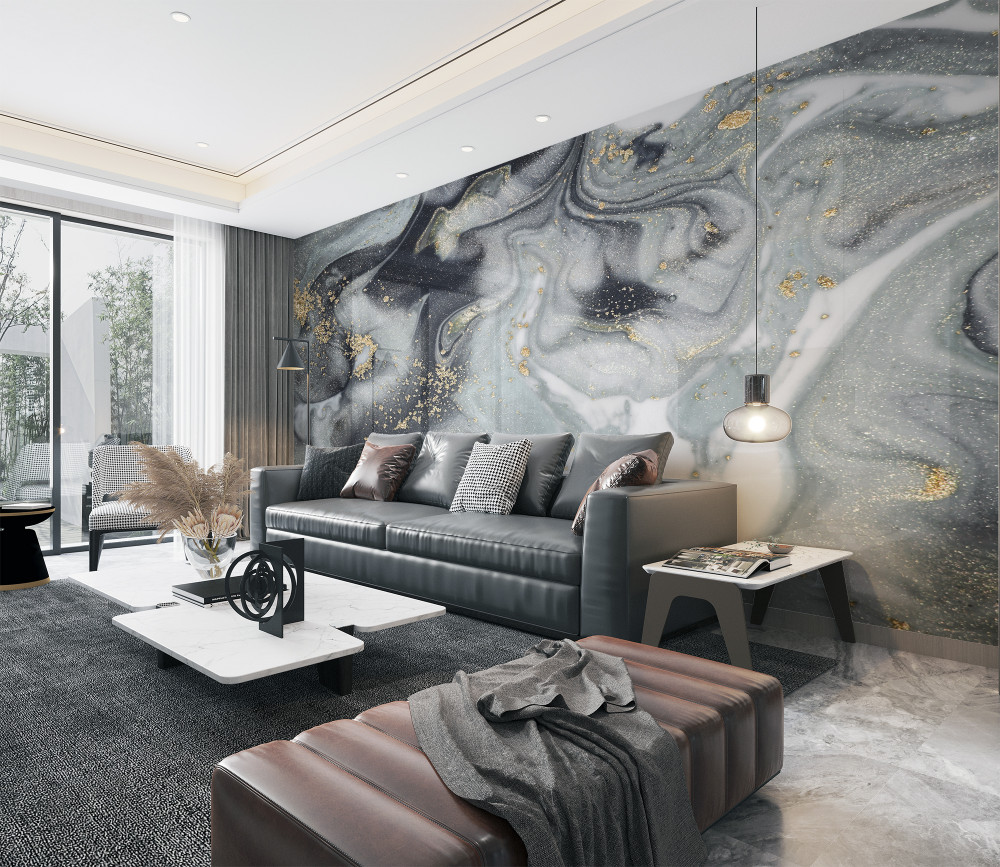 Fototapeta drobny złoty piasek na szarym marmurze