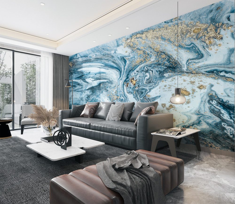 Fototapeta turkusowy marmurowy wzór