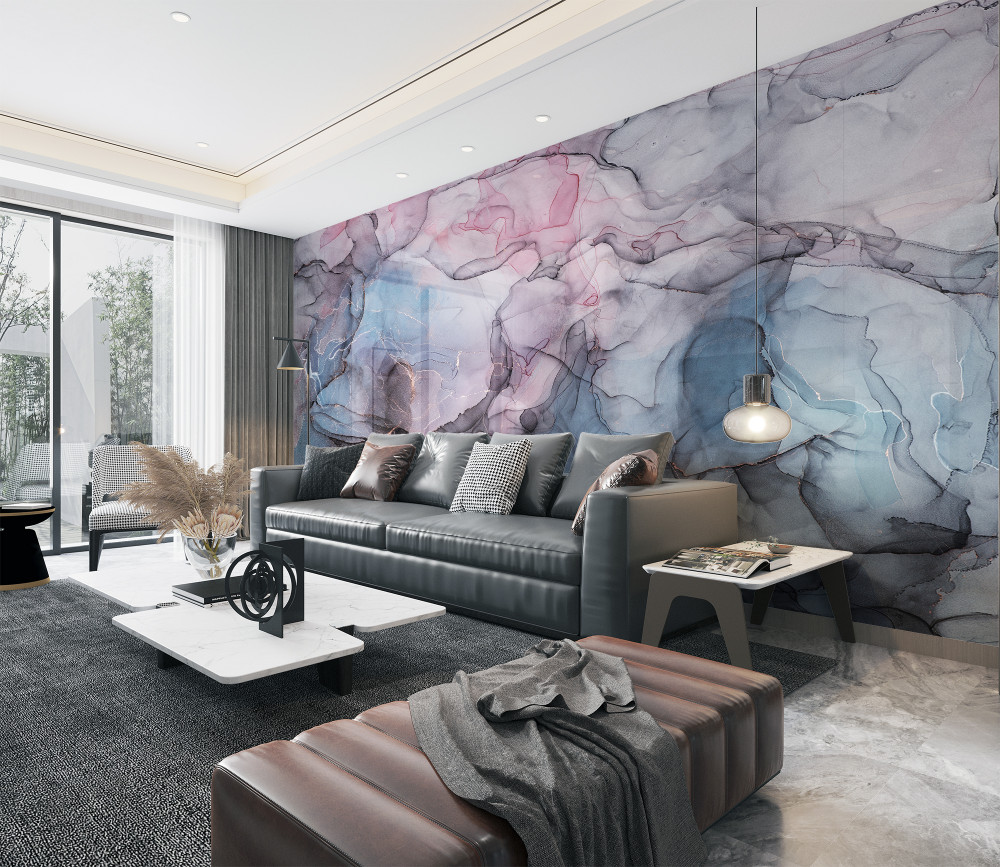 Fototapeta abstrakcja różowego i niebieskiego marmuru