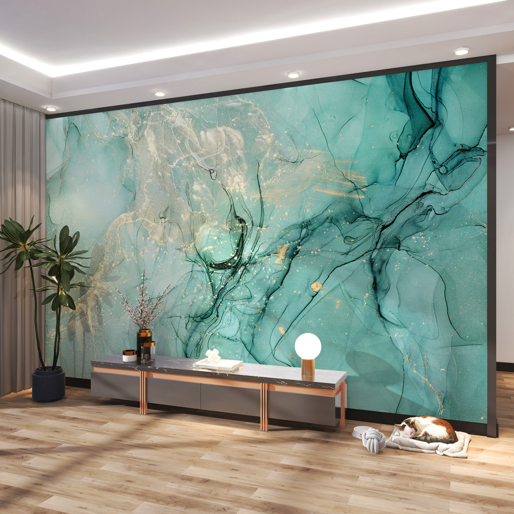 Fototapeta zielono-biały swobodny przepływ