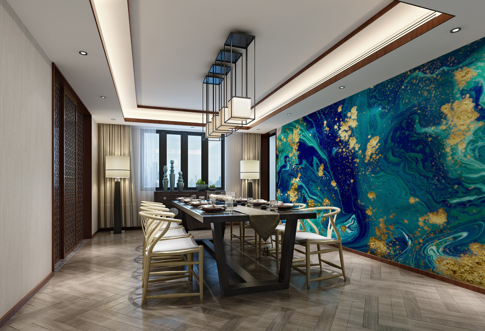 Fototapeta imponujące ciemnoniebieskie i złote tło