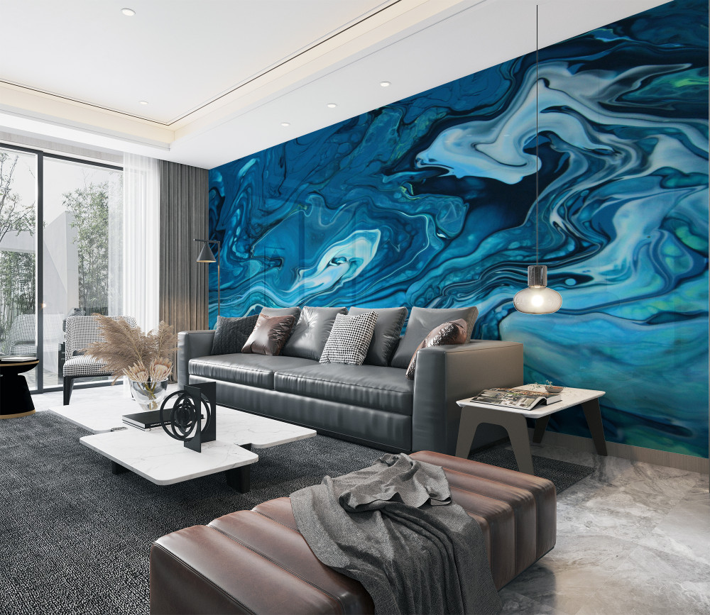 Fototapeta abstrakcyjny niebieski marmur