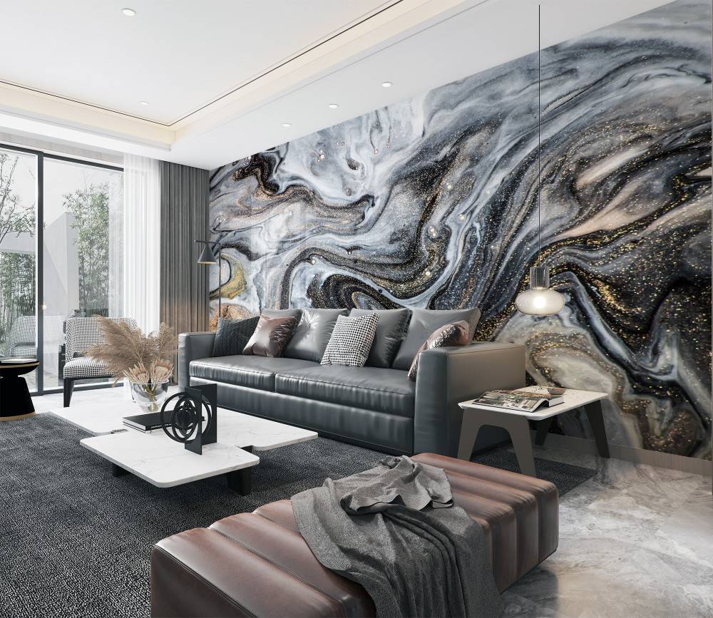 Fototapeta marmur czarny i złoty