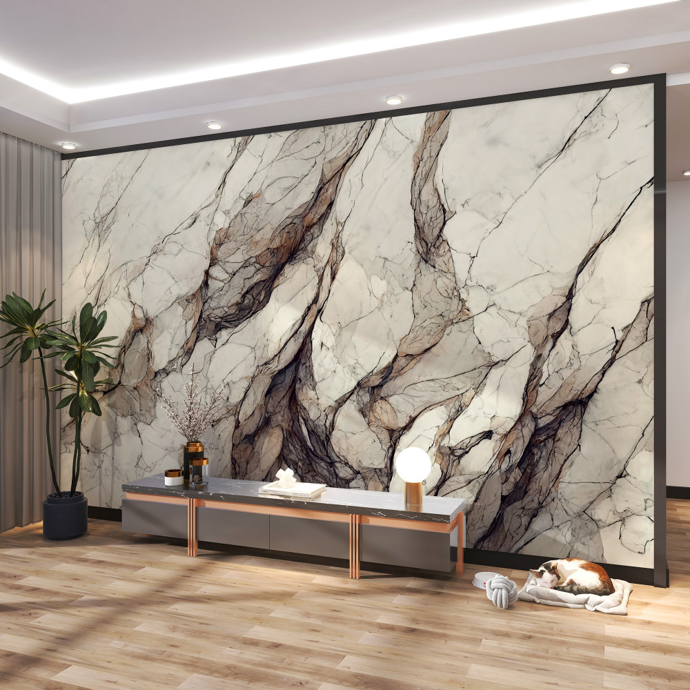 Fototapeta biały marmur z szarymi warstwami