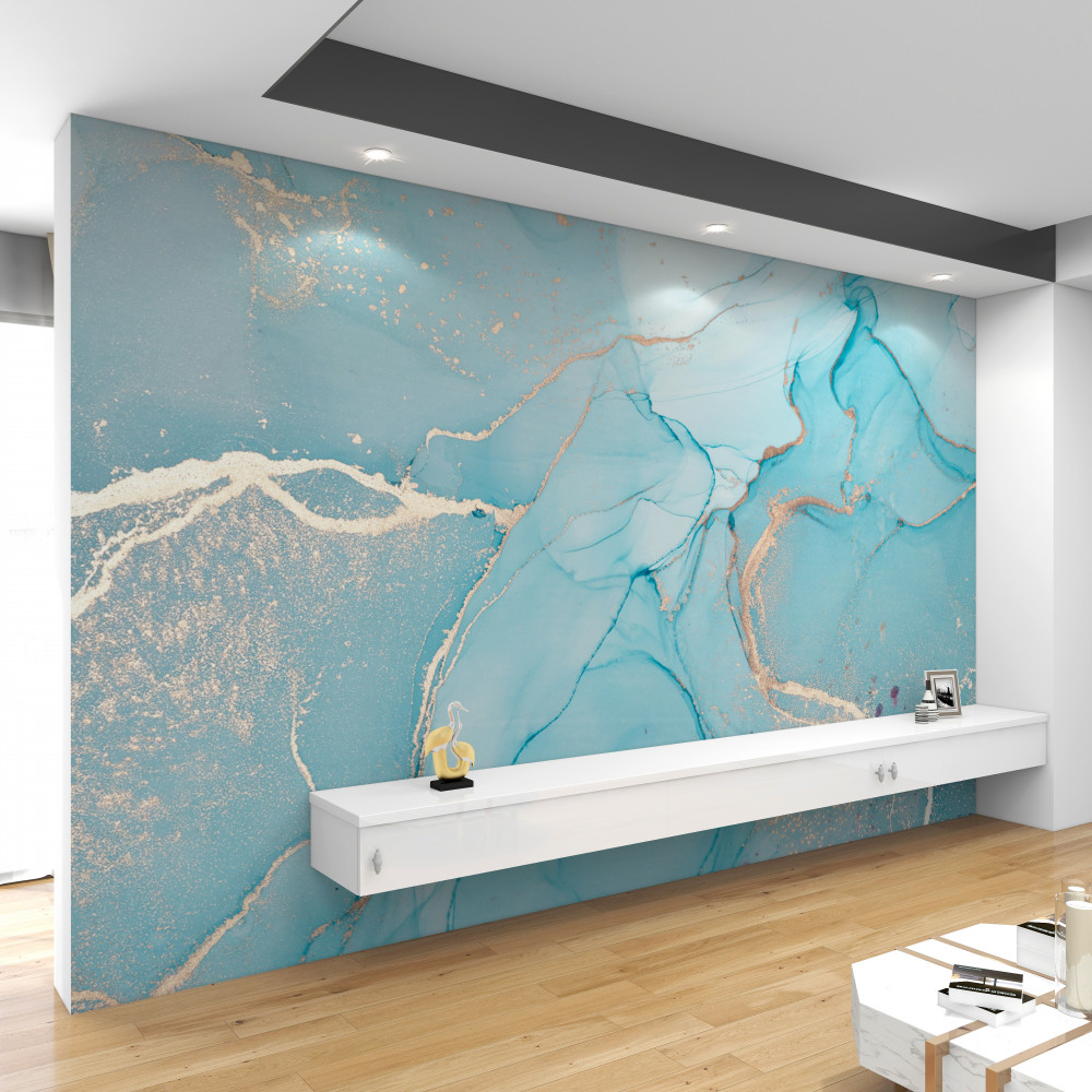 Fototapeta turkusowy niebieski marmur