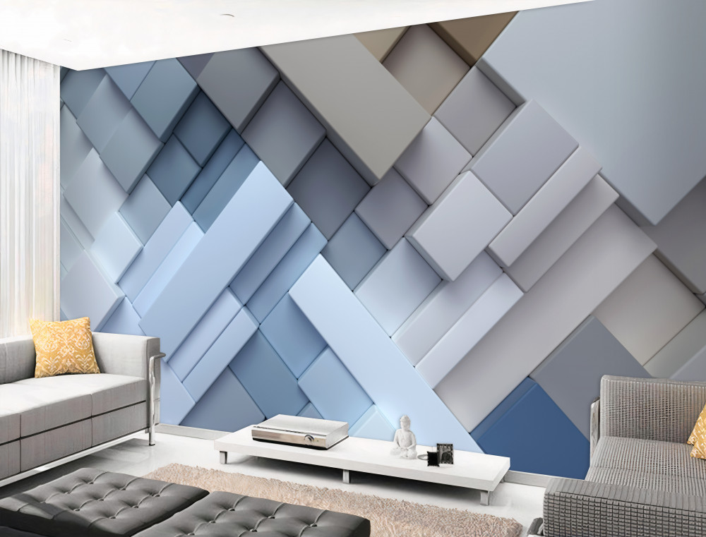 Fototapeta prostokątna abstrakcja w odcieniach błękitu