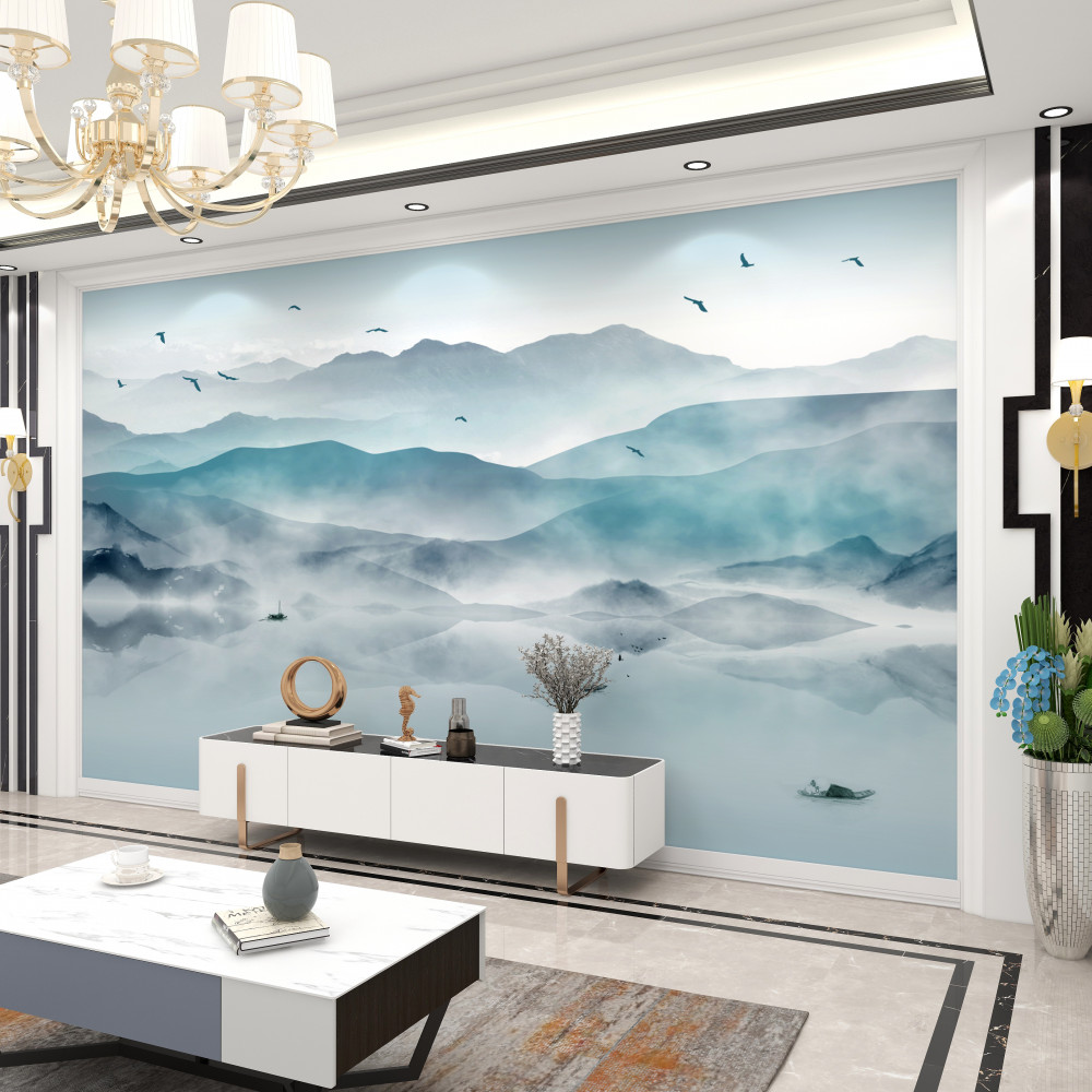 Fototapeta mglista powierzchnia spada na wodę