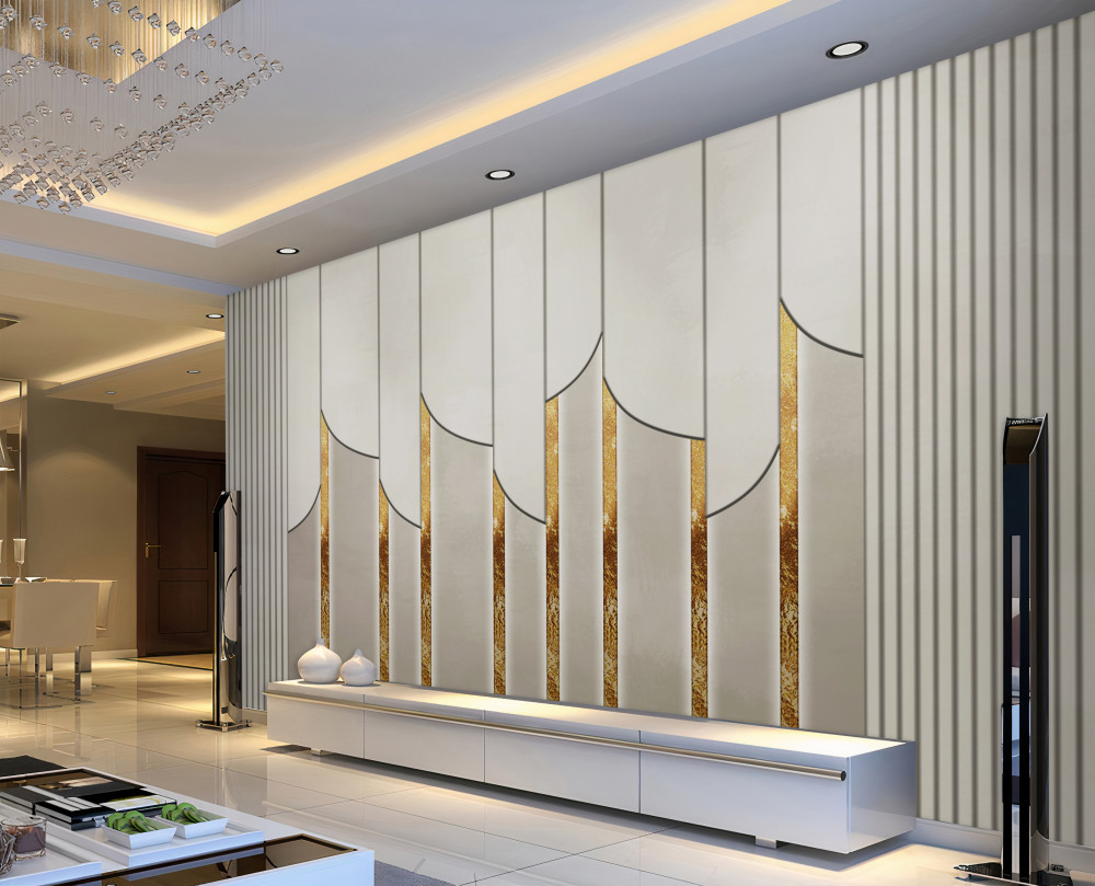 Fototapeta Podłoga z biało-szarych desek ze złotem