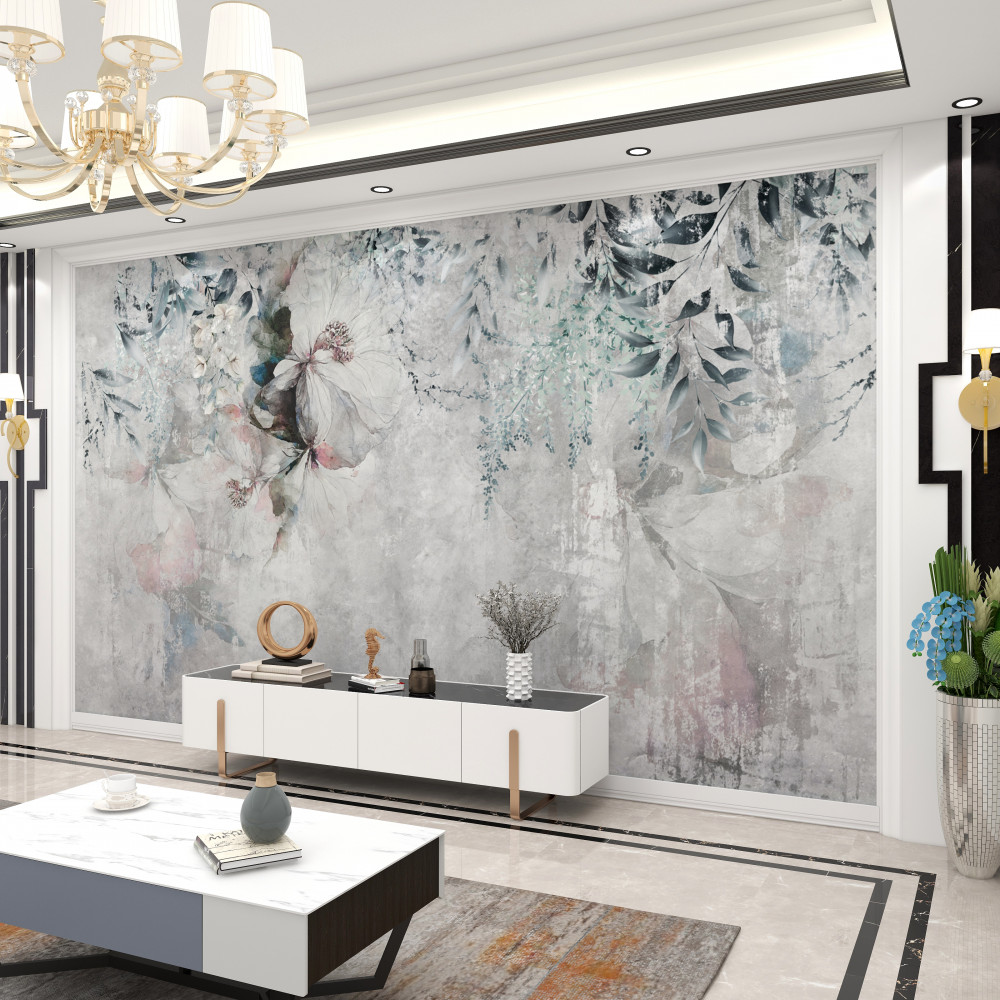 Fototapeta szare kwiaty irysa na szarym tle