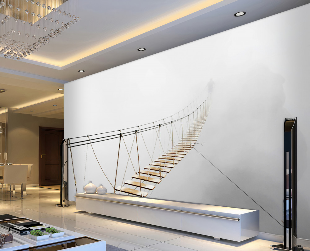 Fototapeta most wiszący we mgle