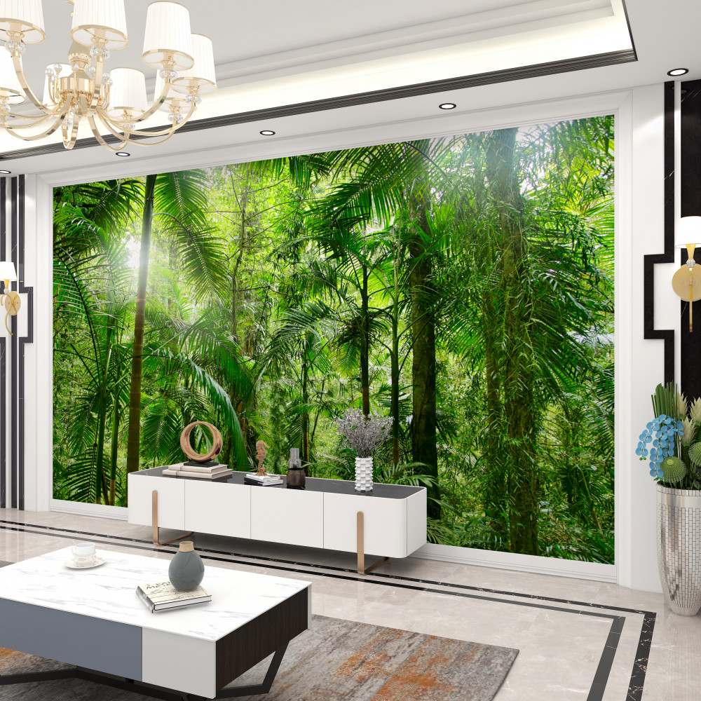 Fototapeta obfita zieleń w lesie