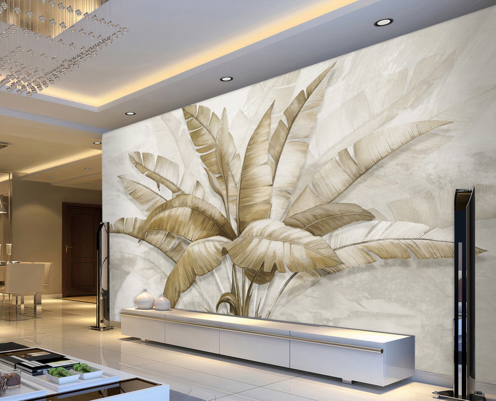 Fototapeta bukiet dużych liści palmowych