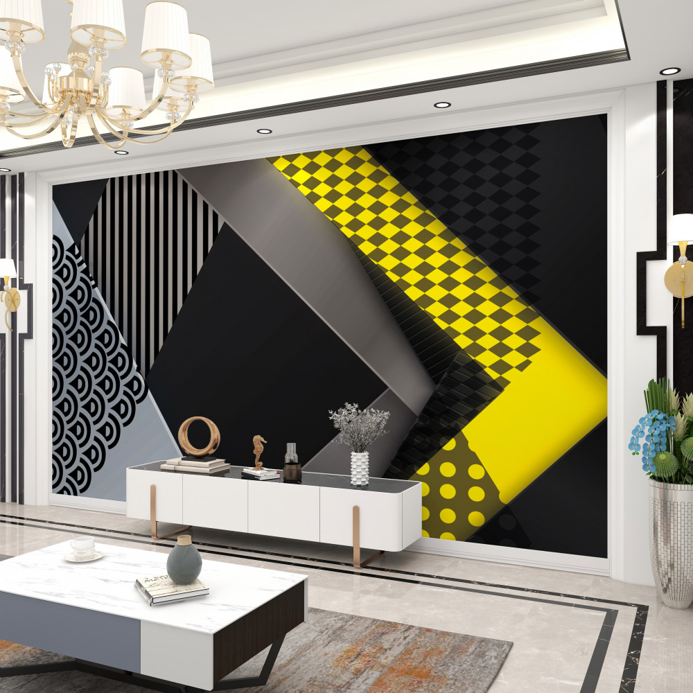 Fototapeta czarne i żółte prostokąty